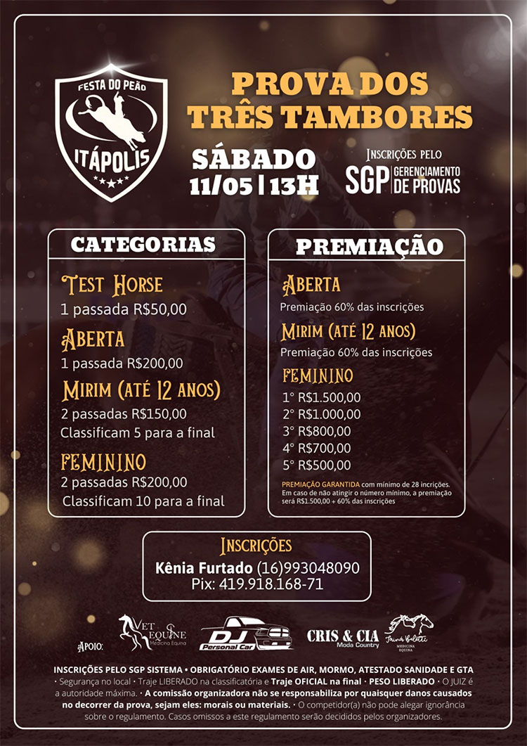 Prova dos Três Tambores da Festa do Peão de Itápolis (SP)