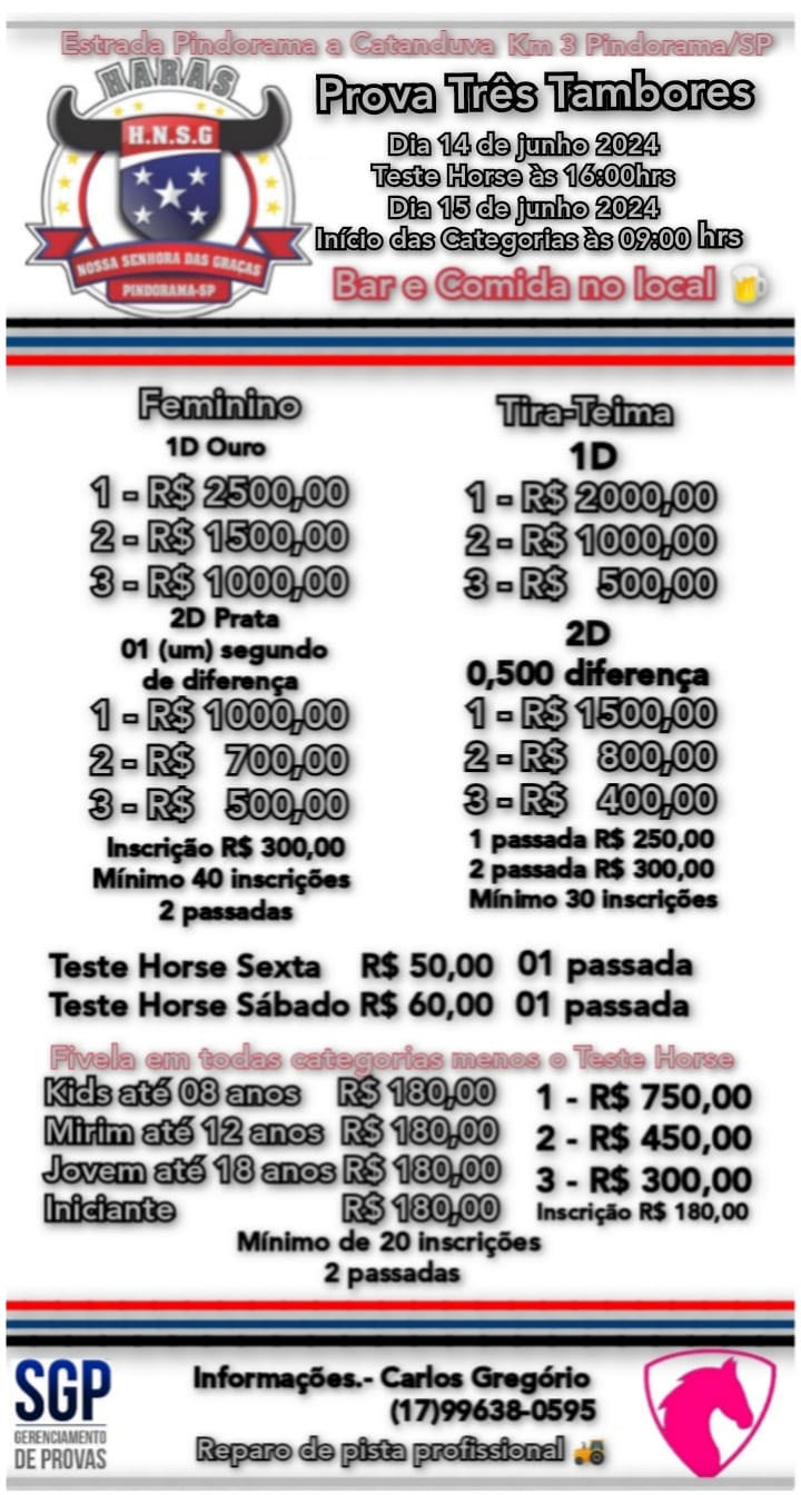 Prova de Três Tambores HNSG em Pindorama (SP)