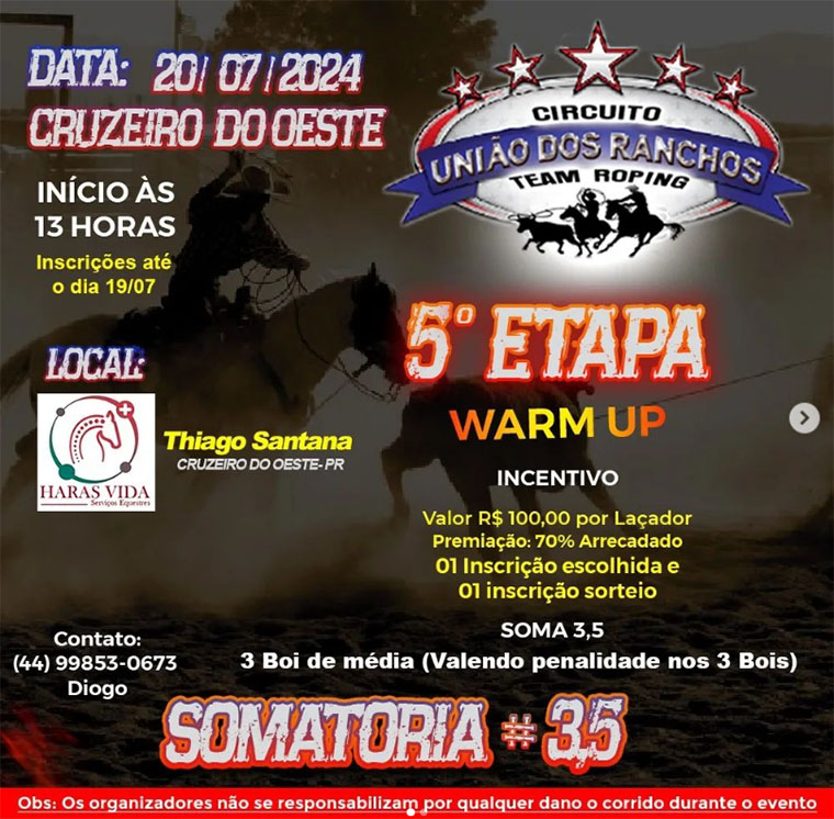 5ª Etapa Circuito União dos Ranchos de Team Penning em Cruzeiro do Oeste (PR)