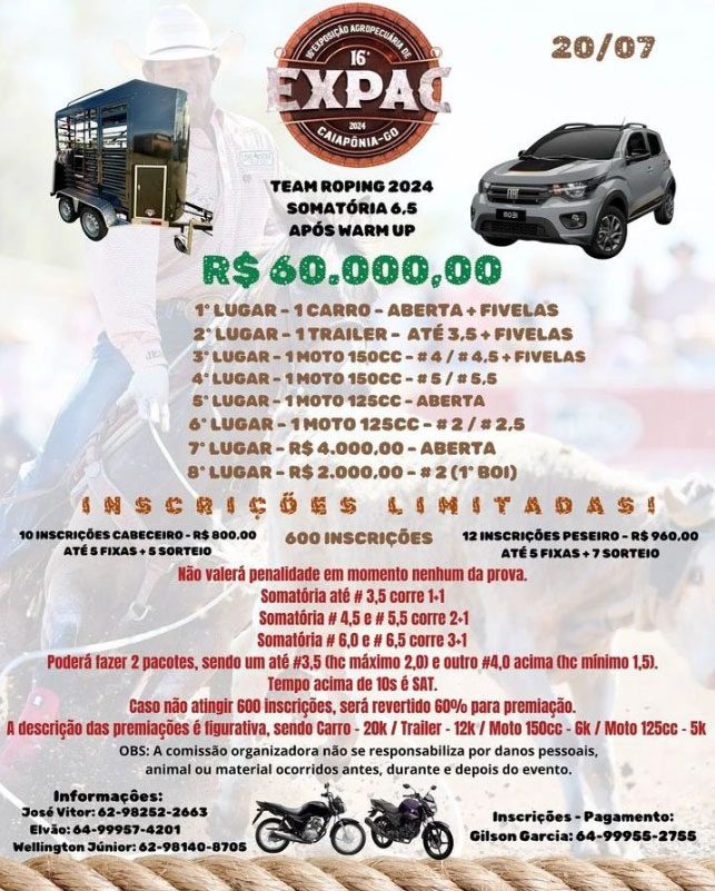Team Roping 16ª EXPAC em Caiapônia (GO)