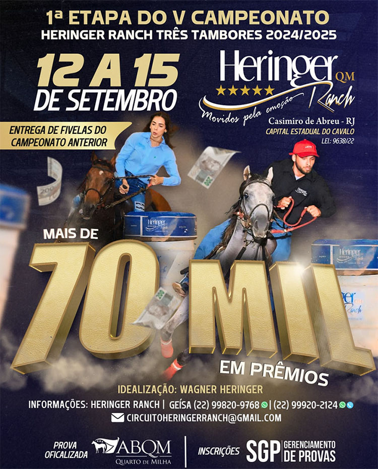 Vem aí o Campeonato Heringer Ranch de Três Tambores 