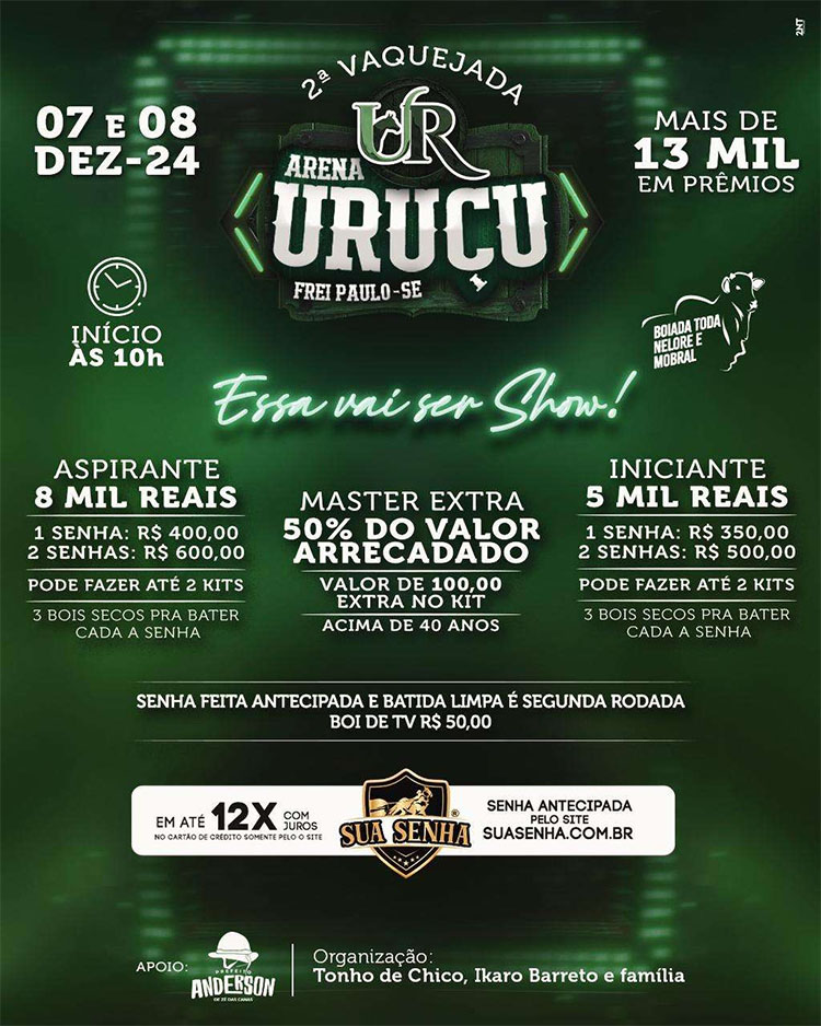 2ª Vaquejada Arena Uruçu em Frei Paulo (CE)