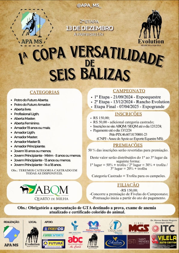 2ª Etapa da Copa Versatilidade de Seis Balizas em Campo Grande (MS)