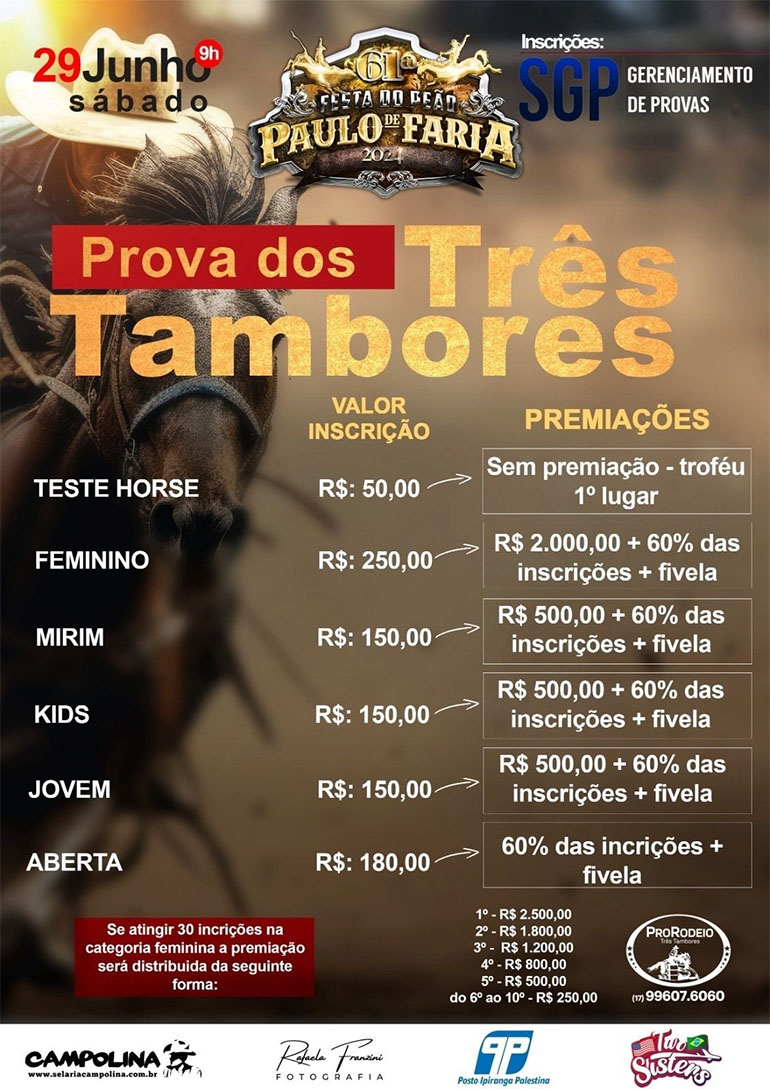 Prova dos Três Tambores da Festa do Peão Paulo de Faria (SP)