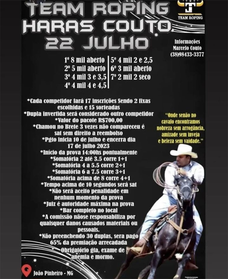 Team Roping Haras Couto em João Pinheiro (MG)