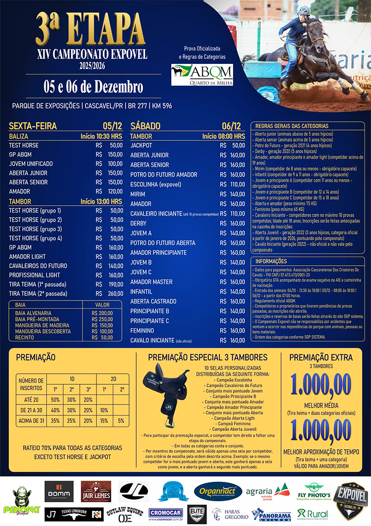 3ª Etapa do XIV Campeonato Expovel
