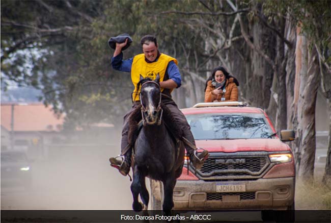 O nome diz tudo: um cavalo excepcional e que agora conseguiu o feito inédito de ser o primeiro garanhão a ganhar a Tríplice Coroa. Exuberante das Três Argolas, que poderia ser rebatizado para Três Coroas, foi vencedor da premiação que desafia os animais a alcançarem o equilíbrio entre os três pilares fundamentais da raça Crioula: participar de uma Final de Freio de Ouro, de uma Morfologia Expointer e concluir a Marcha Anual de Resistência. "O prêmio foi criado em 2012 e, desde então, nenhum reprodutor foi triplo coroado, o Exuberante é o primeiro, pois conseguiu cumprir as três provas com excelência", afirma o criador do equino, Daniel Gonçalves. O animal, criado por ele e pelo pai dele, na propriedade de Jaguarão, onde trabalham com a raça desde a década de 1990, é filho de Imperador 1562 Maufer-TE, que é um filho da Devassa de Santa Angélica, uma égua que venceu o Freio de Ouro. "Em 2020, com três anos, foi finalista da Morfologia da Expointer. Domamos ele e fomos correr o Freio de Ouro, quatro anos depois. E, nesse ano, foi para a Marcha", diz Gonçalves. Ele participou do Freio de Ouro e começou o preparo para a Marcha da Resistência e, com apenas um ano de treinamento, completou a prova, junto com o ginete Gustavo Martins. "Com menos de sete anos, conquistou a Tríplice Coroa, apesar de não ter linhagens tradicionais marcheiras, o que mostra que a prova é para todas as linhagens", finaliza Gonçalves. Além de se destacar nas competições, Exuberante das Três Argolas, também é campeão na categoria solidariedade: em 2024, quando se classificou, em Montevideo, para o Freio de Ouro, Gonçalves colocou no remate solidário três cotas de 10% do animal e o dinheiro foi revertido integralmente para as vítimas das enchentes do RS. "Eu estava muito envolvido como voluntário nas enchentes do Rio Grande do Sul e tomei essa decisão. Aí entraram quatro sócios: o Dr. Tita Kroef, Isadora Galarza, Gustavo Martins e o Eduardo Muñoz", relembra Gonçalves. Tríplice Coroa foi criado em 2012 e conta com cinco ganhadores O prêmio da