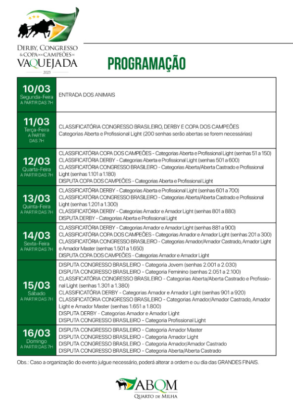 Congresso e derby ABQM