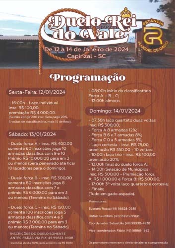 Torneio de Laço e Duelo Rei do Vale em Capinzal (SC)