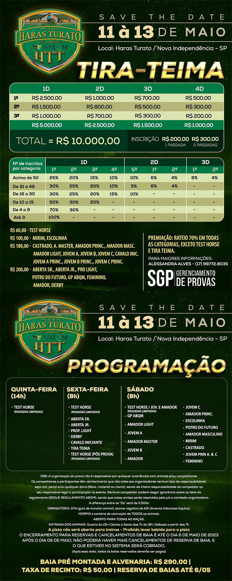 4ªCopa Haras Turato de Três Tambores em Nova Independência (SP)