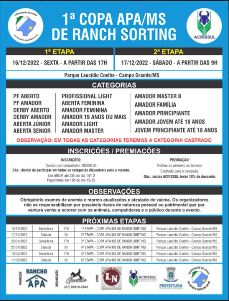 1ª Etapa da I Copa APA/MS de Ranch Sorting