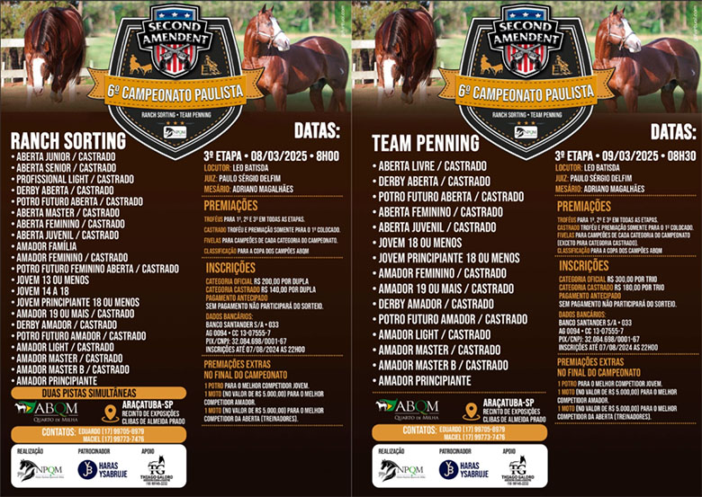 Campeonato Paulista Second Amendent de Ranch Sorting e Team Penning