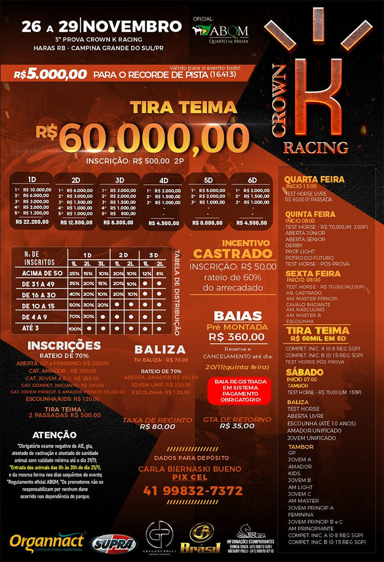 Prova Crown K Racing em Campina Grande do Sul
