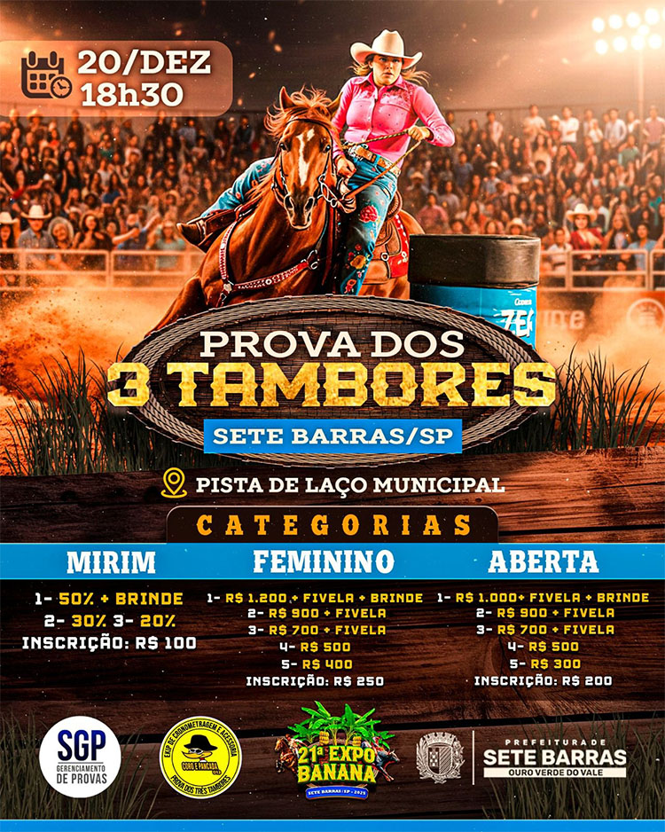 Prova de 3 Tambores Sete Barras